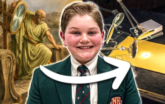 طالب كندي يعيد إحياء أسطورة شعاع الموت لأرخميدس بتجربة علمية مدهشة